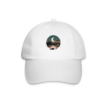 Feu de camp au clair de lune pour les routards et les campeurs - Casquette classique - blanc/blanc - Devant