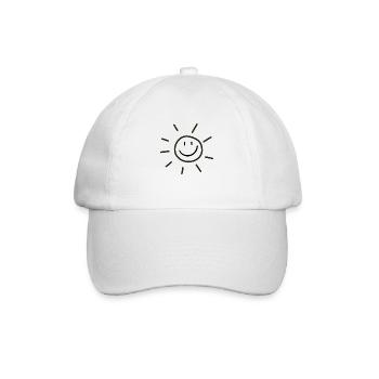 Sonne mit lächeln - Baseballkappe - Weiß/Weiß - Vorne