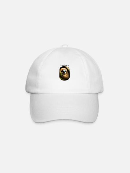 schlafendes Faultier - Baseballkappe - Weiß/Weiß