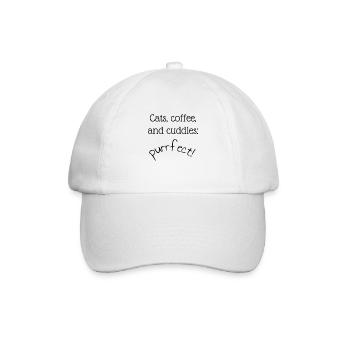 Purrfect: cat and coffee lovers - Casquette classique - blanc/blanc - Devant