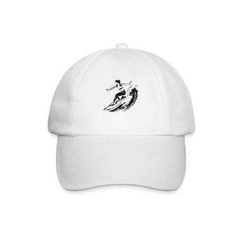 Surfing Surfer Surfing Drawing Gift - Baseball Cap - white/white - Front