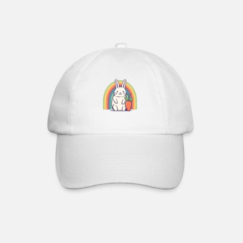 Rainbow Rabbit - Baseball Cap - white/white