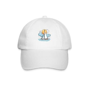 Segelboot - Baseballkappe - Weiß/Weiß - Vorne