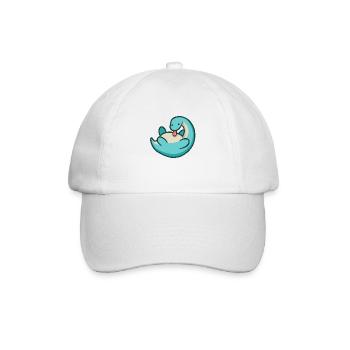 hugadino long-necked dino, cute dinosaur - Baseball Cap - white/white - Front