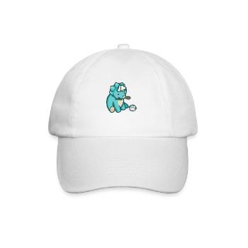 hugadino chef dino, cute dinosaur - Baseball Cap - white/white - Front