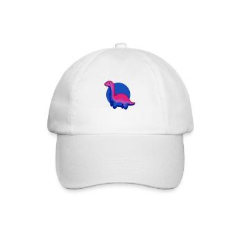 hugadino bi dino, cute dinosaur - Baseball Cap - white/white - Front