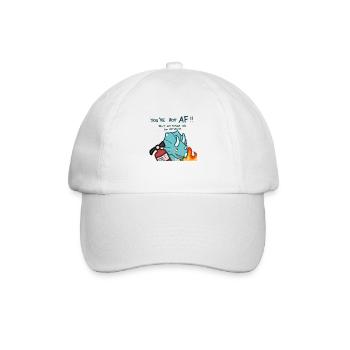 hugadino, Triceratops, süßer Dinosaurier, hot af - Baseballkappe - Weiß/Weiß - Vorne