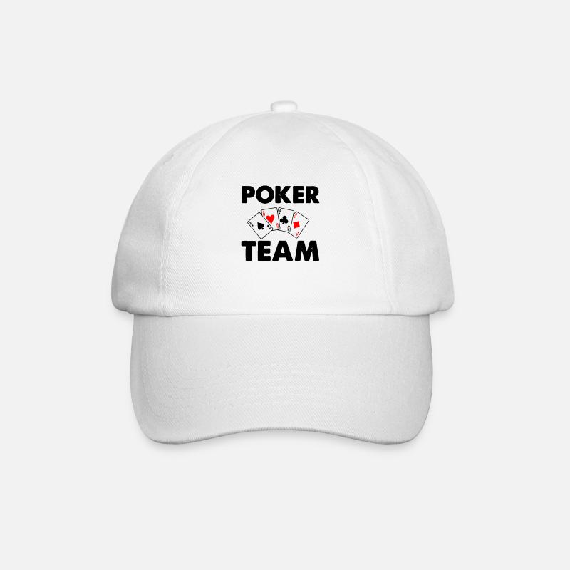 poker team - Baseballkappe - Weiß/Weiß