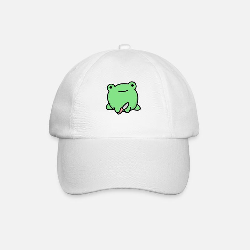 Frog with a knife - Baseball Cap - white/white