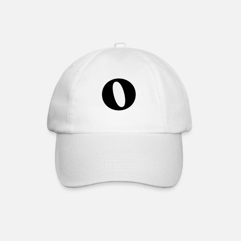 Buchstabe o - Baseballkappe - Weiß/Weiß