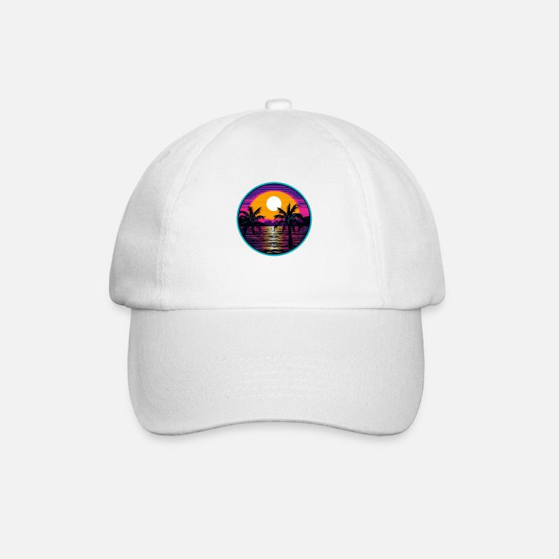 Synthwave Océan - Casquette classique - blanc/blanc