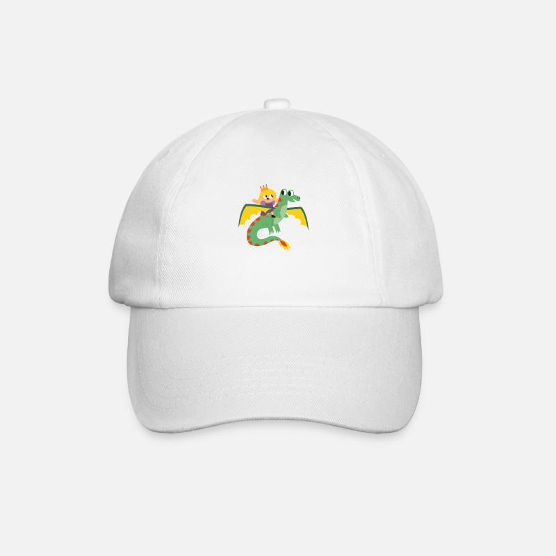 Princess on dragon - Baseball Cap - white/white