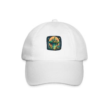 Broccoli inspired futuristic city - Baseball Cap - white/white - Front
