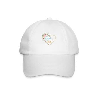 Opa ist derBeste! Herz-Blumen, personalisierbar - Baseballkappe - Weiß/Weiß - Vorne