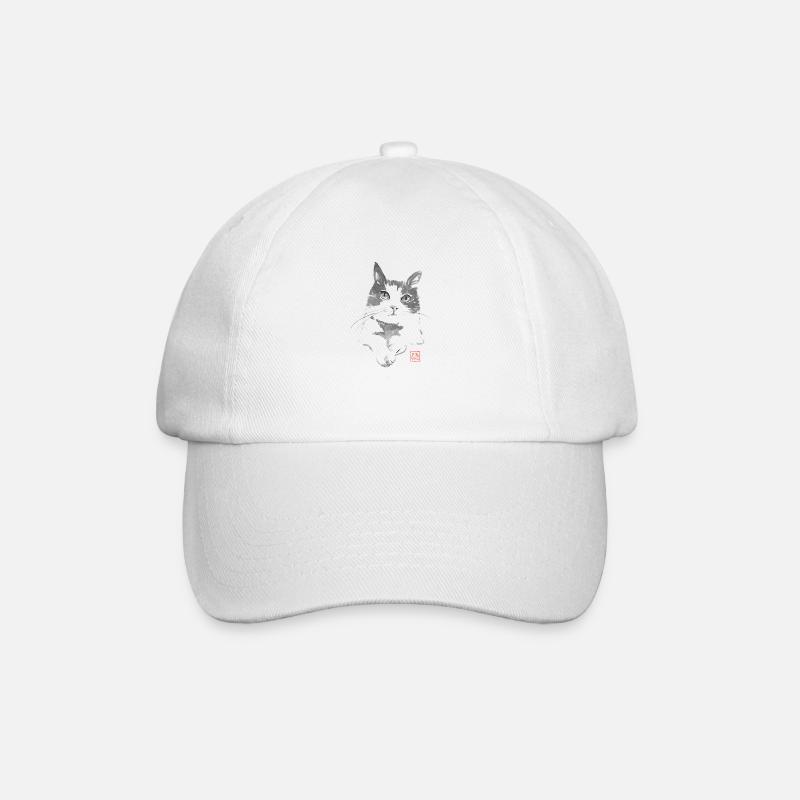 Katze - Baseballkappe - Weiß/Weiß