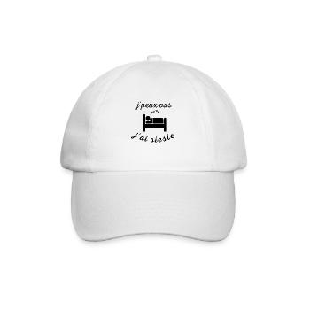 Je peux pas j'ai sieste - Casquette classique - blanc/blanc - Devant