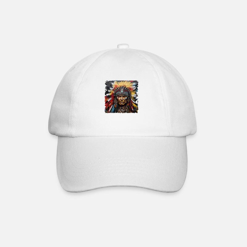 Conception de chef amérindien Bonbons à la tête amérindienne - Casquette classique - blanc/blanc