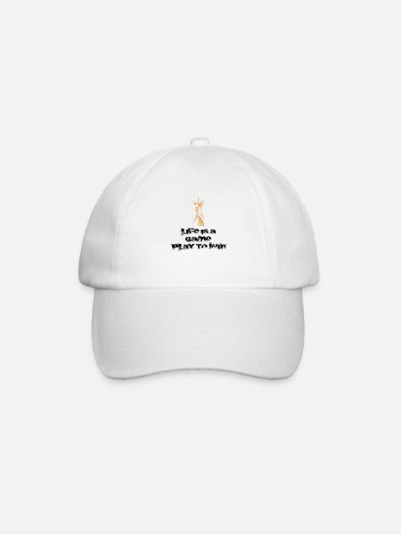 Life is a Game Play to Win King - Baseball Cap - white/white