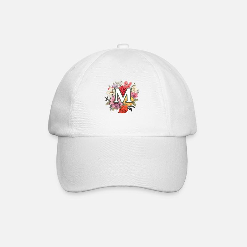 M Monogram Bouquet - Baseball Cap - white/white