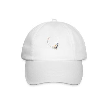 Floral Half Wreath Pastel Personalizable - Baseball Cap - white/white - Front
