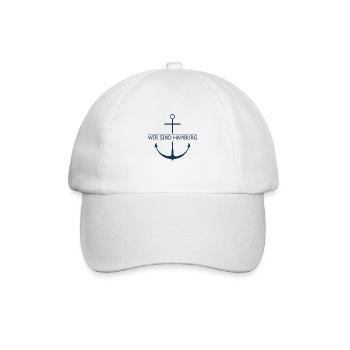 WIR SIND HAMBURG, marine - Baseballkappe - Weiß/Weiß - Vorne
