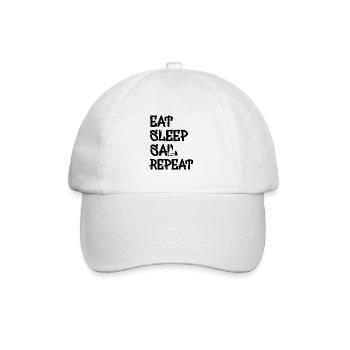 eat sleep sail repeat - Baseballkappe - Weiß/Weiß - Vorne