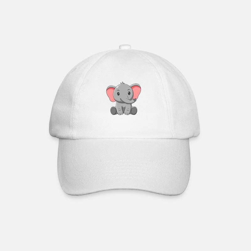Elephant - Baseball Cap - white/white