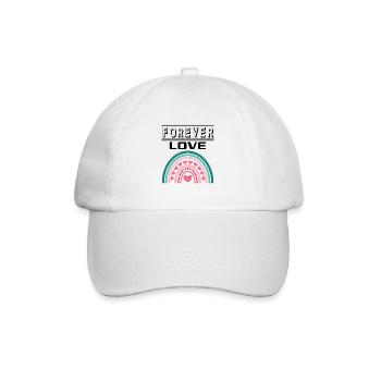 Liebe Forever I Love You Herz Hearts Wahre Liebe - Baseballkappe - Weiß/Weiß - Vorne
