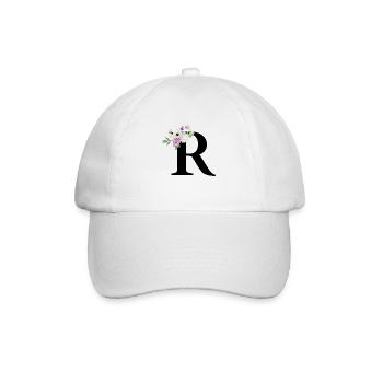 Purple Floral Letter R - Baseball Cap - white/white - Front