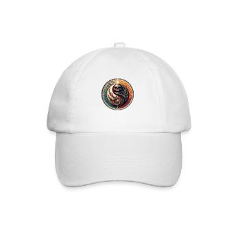 YinYangTotenkopf - Baseballkappe - Weiß/Weiß - Vorne