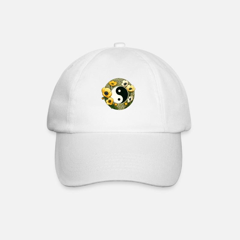 Blumen Yin Yang - Baseballkappe - Weiß/Weiß