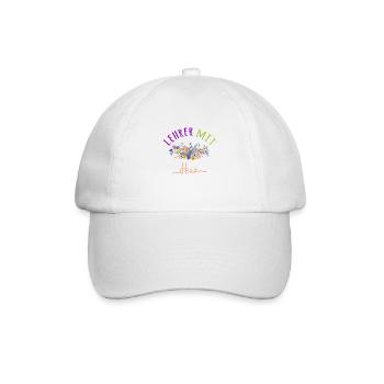 Lehrer mit Herz! Personalisierbares Design - Baseballkappe - Weiß/Weiß - Vorne