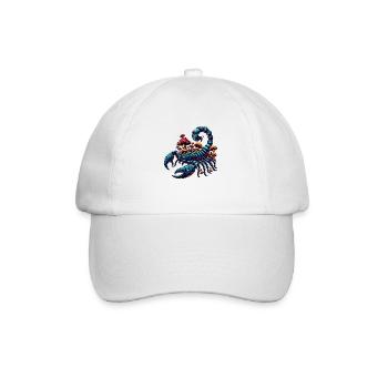 Psychedelischer Skorpion mit Pilzen - Baseballkappe - Weiß/Weiß - Vorne