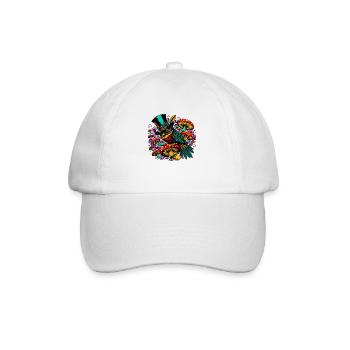 Hibou coloré avec chapeau haut de forme - Casquette classique - blanc/blanc - Devant