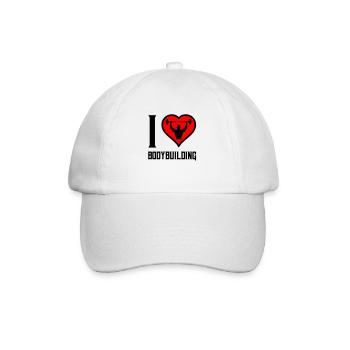 i love bodybuilding - Baseballkappe - Weiß/Weiß - Vorne