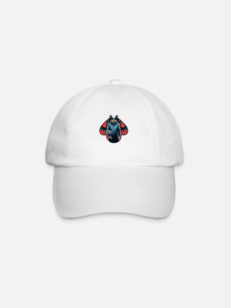 Mothman - Cryptid West Virginia Cryptozoology - Baseball Cap - white/white