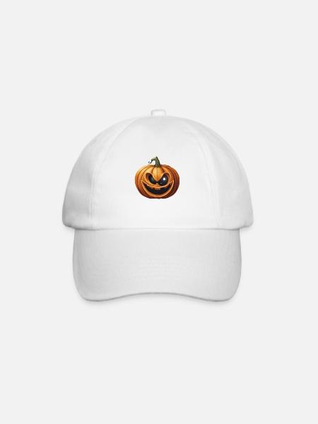 Crazy Halloween Pumpkin - Baseball Cap - white/white