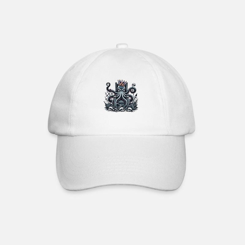 Kraken King on the Throne - Baseball Cap - white/white