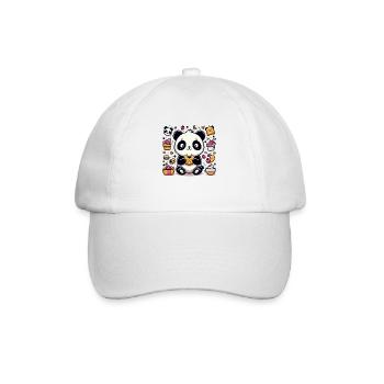 Panda mignon avec des collations - Casquette classique - blanc/blanc - Devant