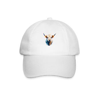 Highland vache vector art illustration en couleurs vives - Casquette classique - blanc/blanc - Devant