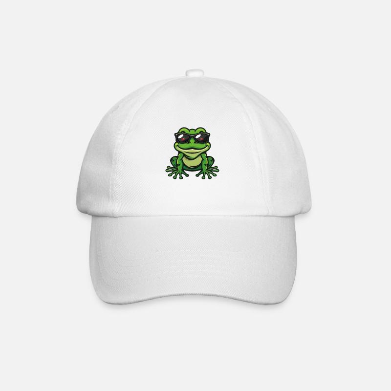 Grenouille Bande Dessinée Cool - Casquette classique - blanc/blanc