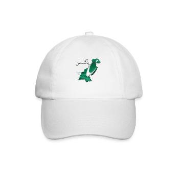 Pakistan flag in Pakistan map PK - Baseball Cap - white/white - Front
