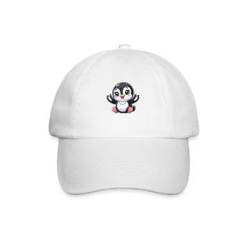 Baby-Pinguin - Baseballkappe - Weiß/Weiß - Vorne