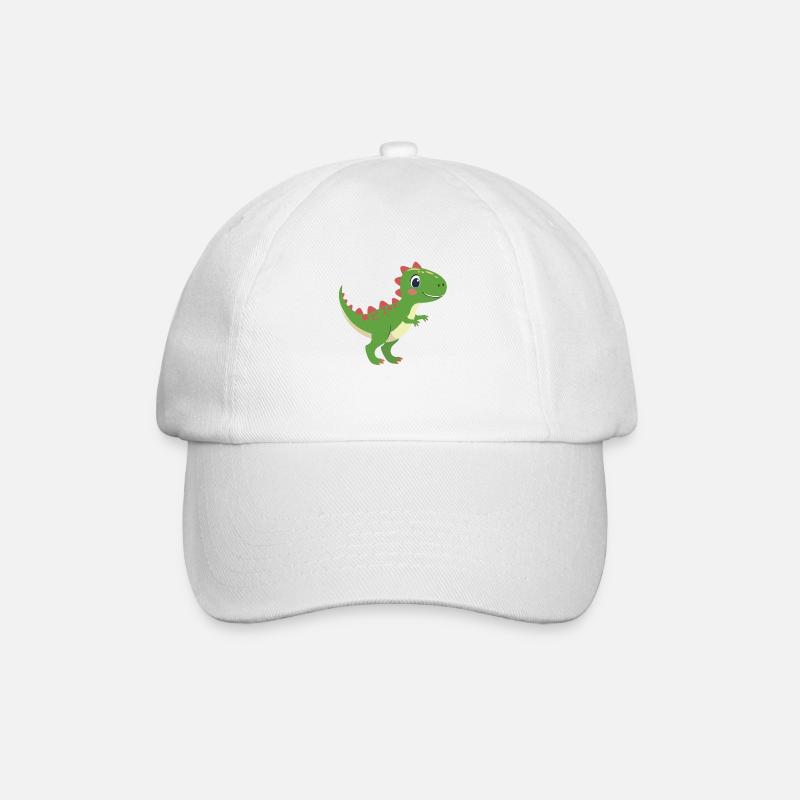 Düwex – Der coole T-Rex mit roten Zacken - Baseballkappe - Weiß/Weiß