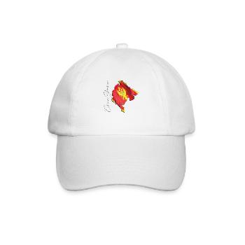 Montenegro Flagge in der Montenegro Landkarte ME - Baseballkappe - Weiß/Weiß - Vorne