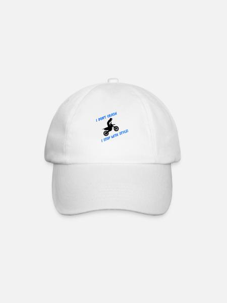 motocross stop with style - Baseballkappe - Weiß/Weiß
