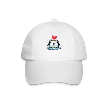 Style BD Pingouin En Couple Amoureux - Casquette classique - blanc/blanc - Devant