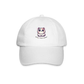 Stay Paw-some - Chemise Chat Drôle - Casquette classique - blanc/blanc - Devant