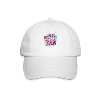 Better with Jesus - Baseball Cap - white/white - Front