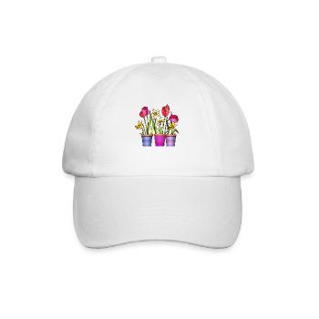 Blumen - Baseballkappe - Weiß/Weiß - Vorne
